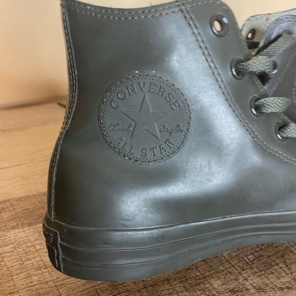 Converse All Star Rubber Hi sneakers Army Green men’s 6 women’s 8 shoes - Picture 2 of 7